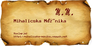 Mihalicska Mónika névjegykártya